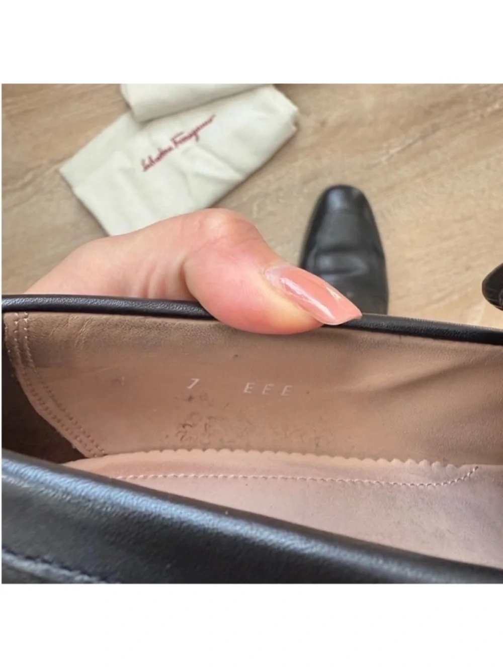 Salvatore Ferragamo Black Leather Embossed Penny Loafers